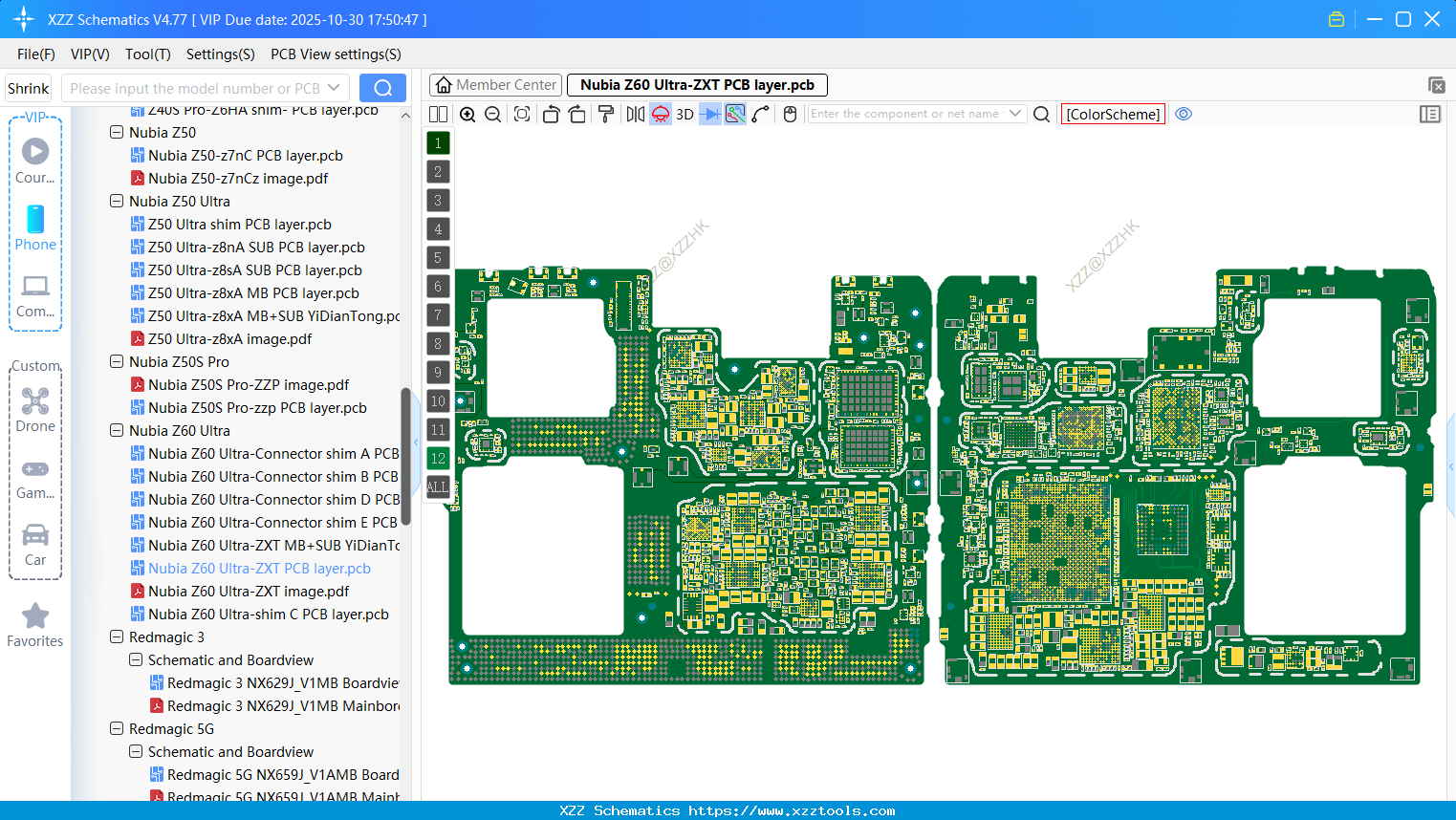 Nubia Z60 Ultra-ZXT PCB Layer